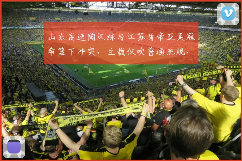 山东高速陶汉林与江苏肯帝亚吴冠希篮下冲突，主裁仅吹普通犯规，慢镜显示双方均有挥拳动作